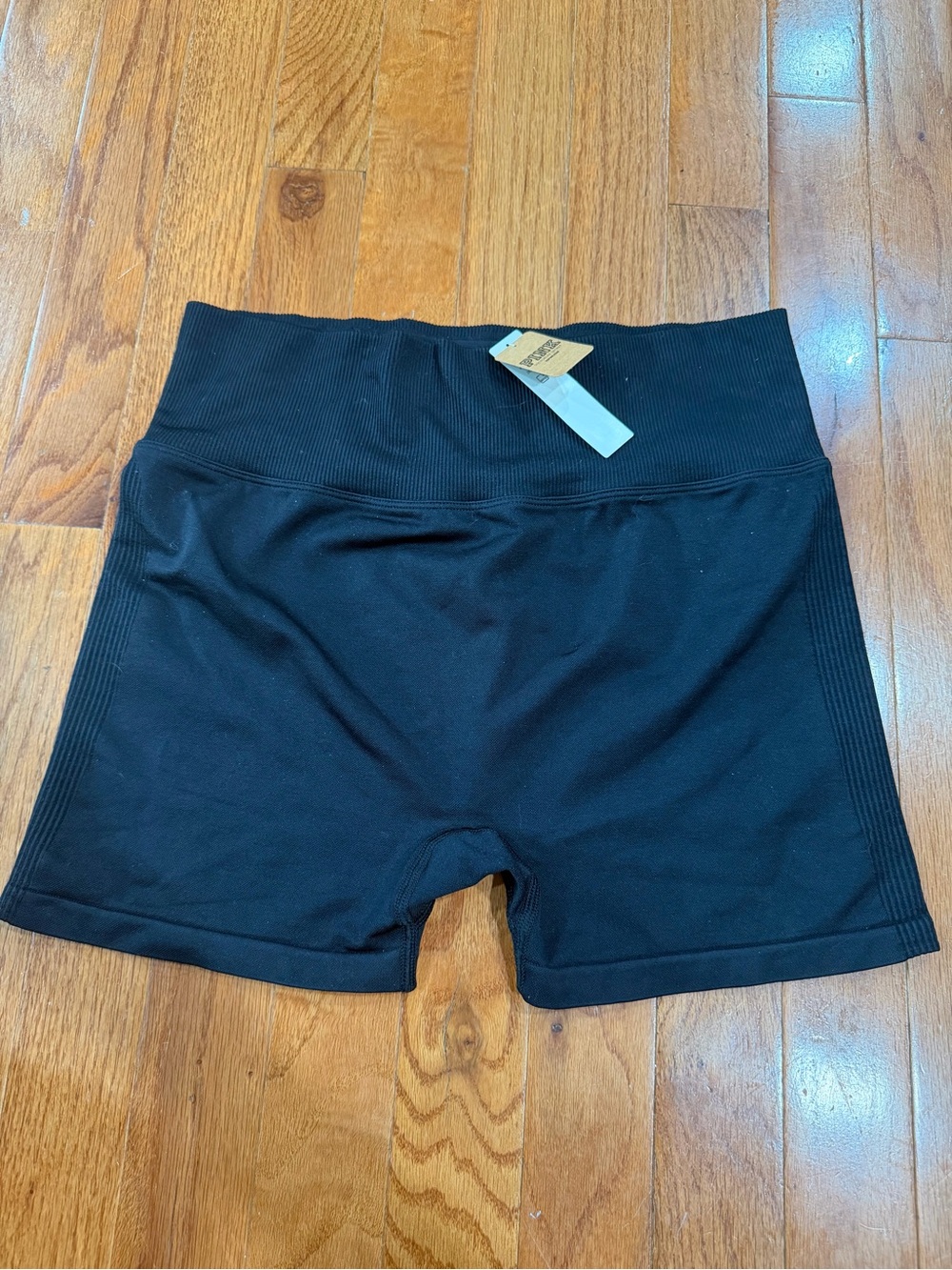 PINK Victoria's Secret Black High-Rise Ribbed Athletic Shorts